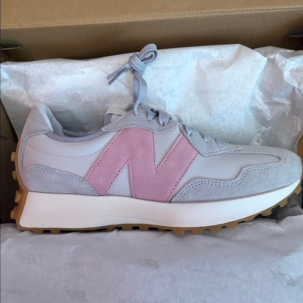 NEW BALANCE 327 IN RAINCLOUD/PINK TAFFY COMBO🌧️🍬🩶🩷 - Picture 5 of 12